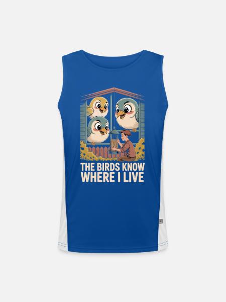 The birds know my home - Men's Functional Contrast Tank Top  - royal/white