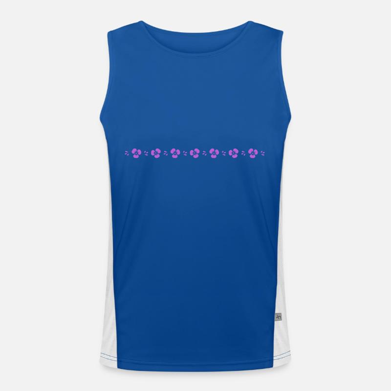 Small pansy line - Men's Functional Contrast Tank Top - royal/white