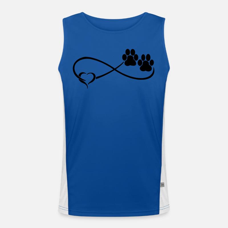 Hundepfote mit Herz Funktionelles Kontrast-Tank Top für Männer 