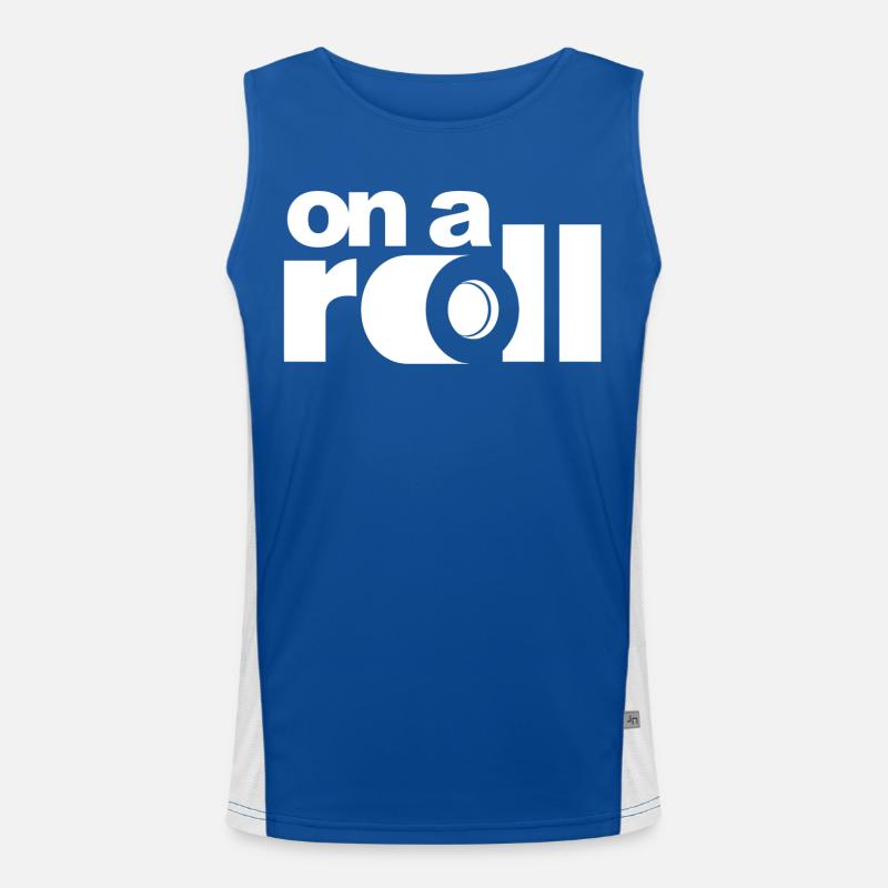 On a Roll - Men's Functional Contrast Tank Top  - royal/white