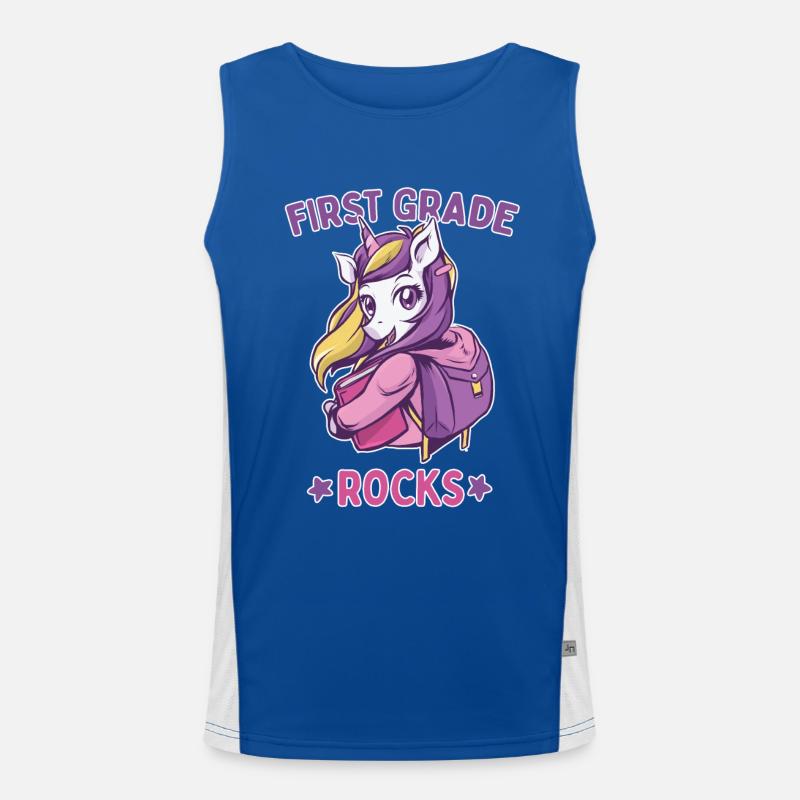 Hello 1st Grade - Hello First Grade Rocks Funktionelles Kontrast-Tank Top für Männer 