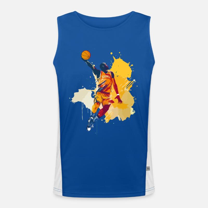 Basketteur Basketteur Dunking Splash Coloré Débardeur respirant contrasté Homme 