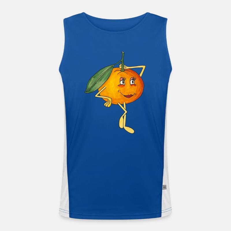 Mignon mandarine Mignon Style BD Fruit Fruit Débardeur respirant contrasté Homme 
