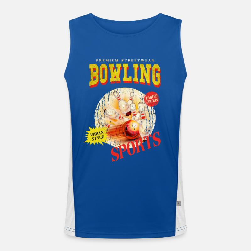 Bowling Bowling Bowling Ball Quilles Joueurs de bowling Débardeur respirant contrasté Homme 