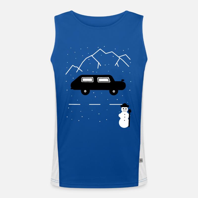 Autofahrer Highway Winter Einsamkeit Schnee Auto Funktionelles Kontrast-Tank Top für Männer 