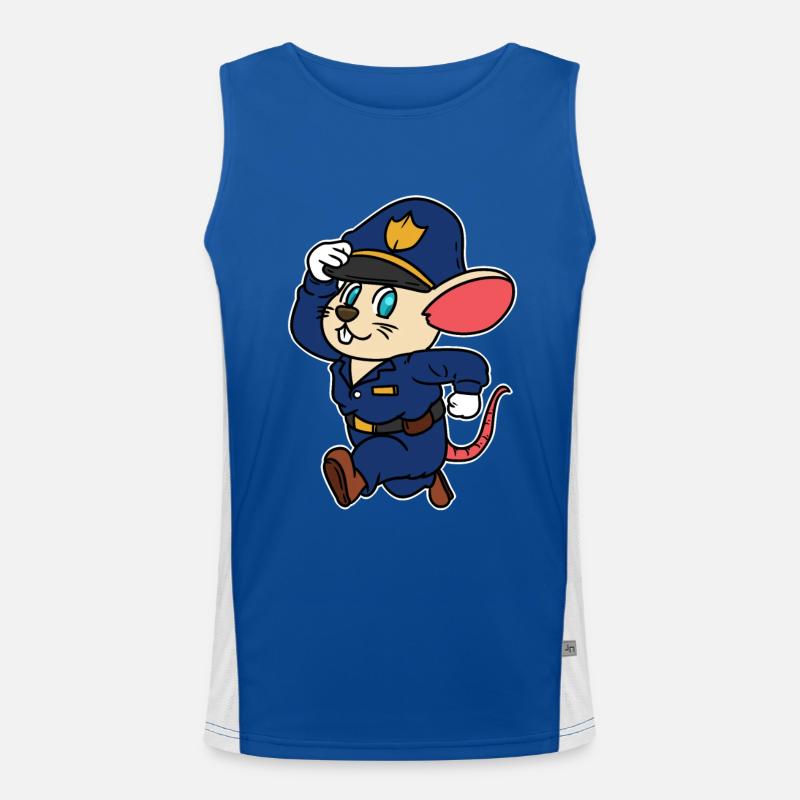 Polizei Maus Comic Polizist Kinder Baby Berufe Funktionelles Kontrast-Tank Top für Männer 