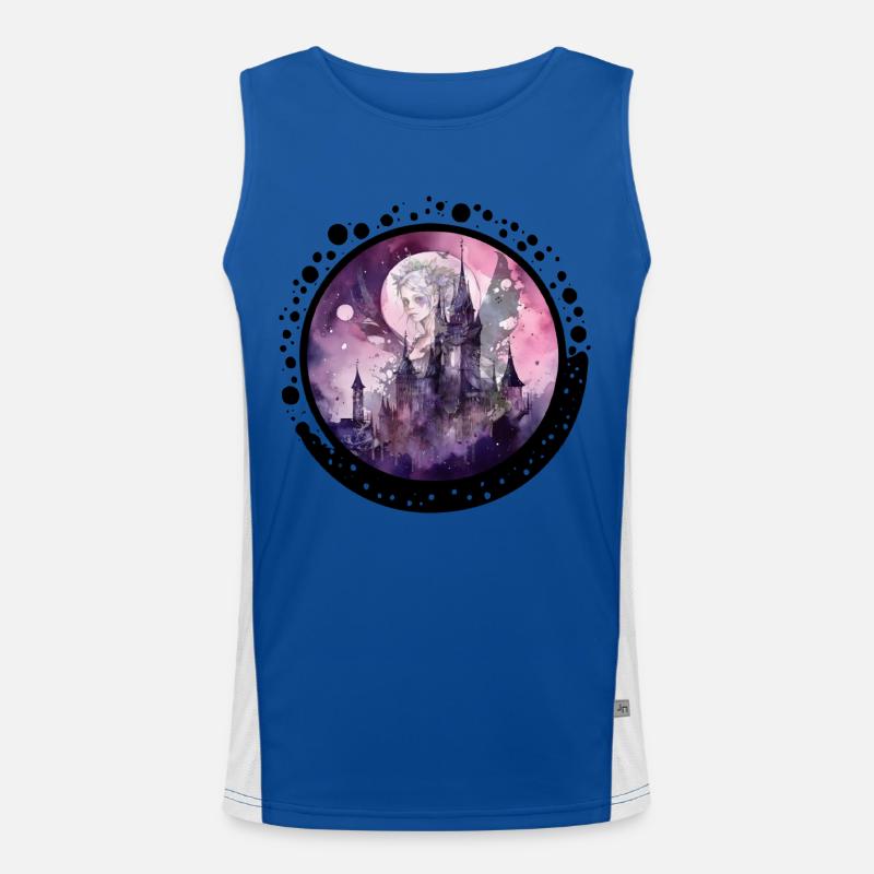 CircleFairy - Men's Functional Contrast Tank Top  - royal/white