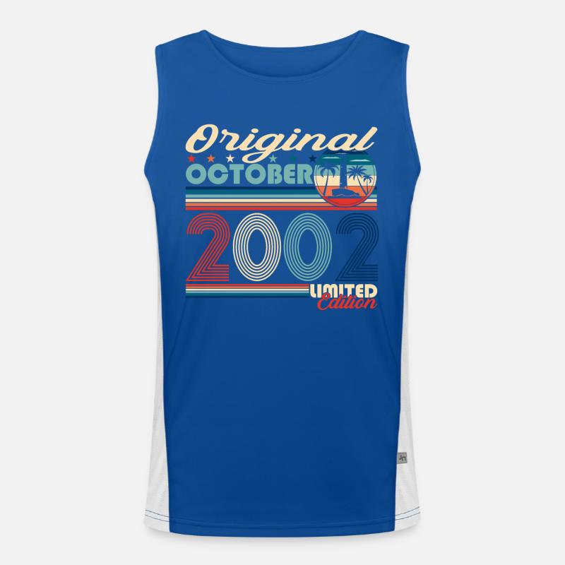 October Vintage 2002 20th Birthday Gift Men's Functional Contrast Tank Top 