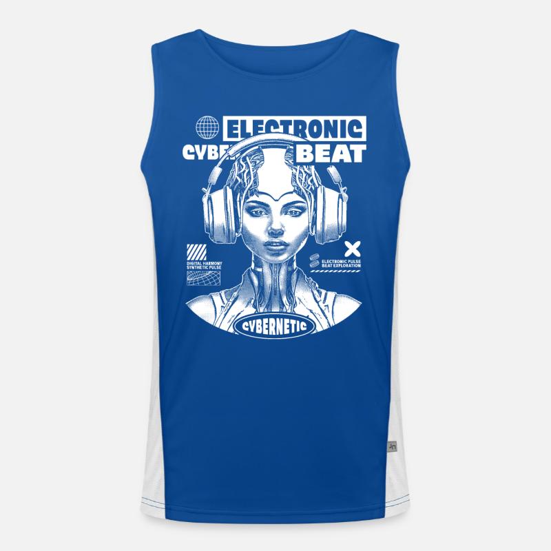 Futuristic Techno Shirt: EDM Princess Style Men's Functional Contrast Tank Top 