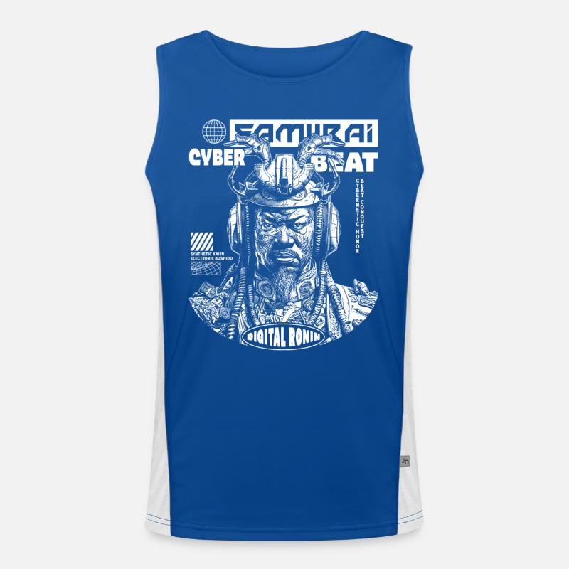 Anime Samurai T-Shirt for Techno Fans Men's Functional Contrast Tank Top 