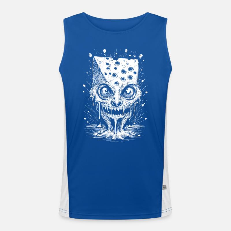 Chemise monstre de fromage effrayante pour les amateurs de fromage Débardeur respirant contrasté Homme 