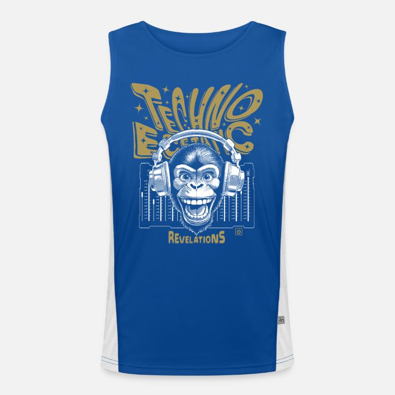 Revelations Monkey Shirt, rythmes techno et extatiques Débardeur respirant contrasté Homme 