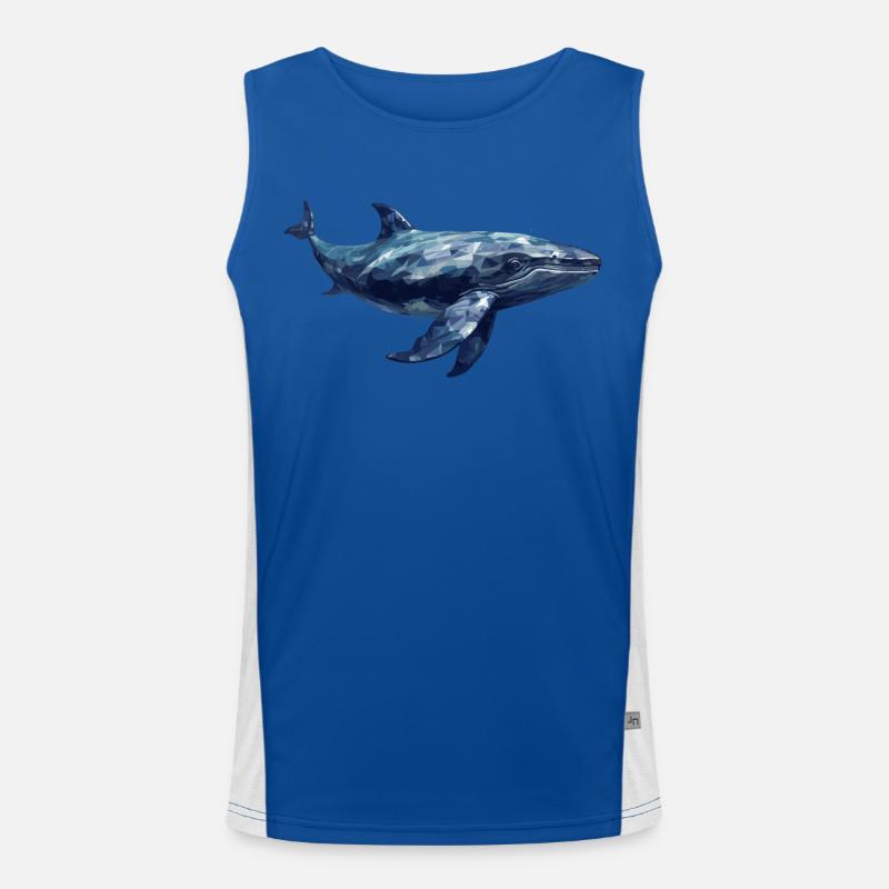 Pottwal Polygon Design Funktionelles Kontrast-Tank Top für Männer 