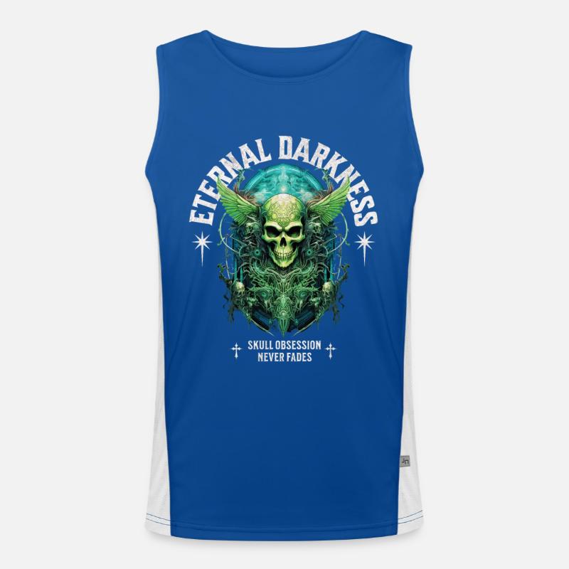 Skull Skull Skeleton Dark Dark Men's Functional Contrast Tank Top 