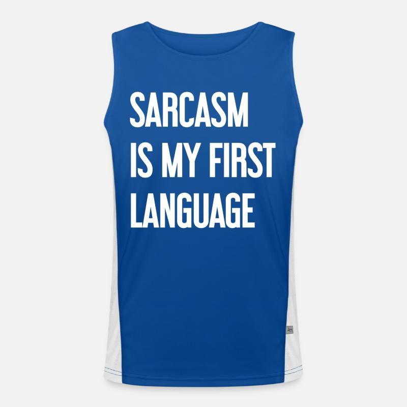Sarcasm Pro - Men's Functional Contrast Tank Top  - royal/white