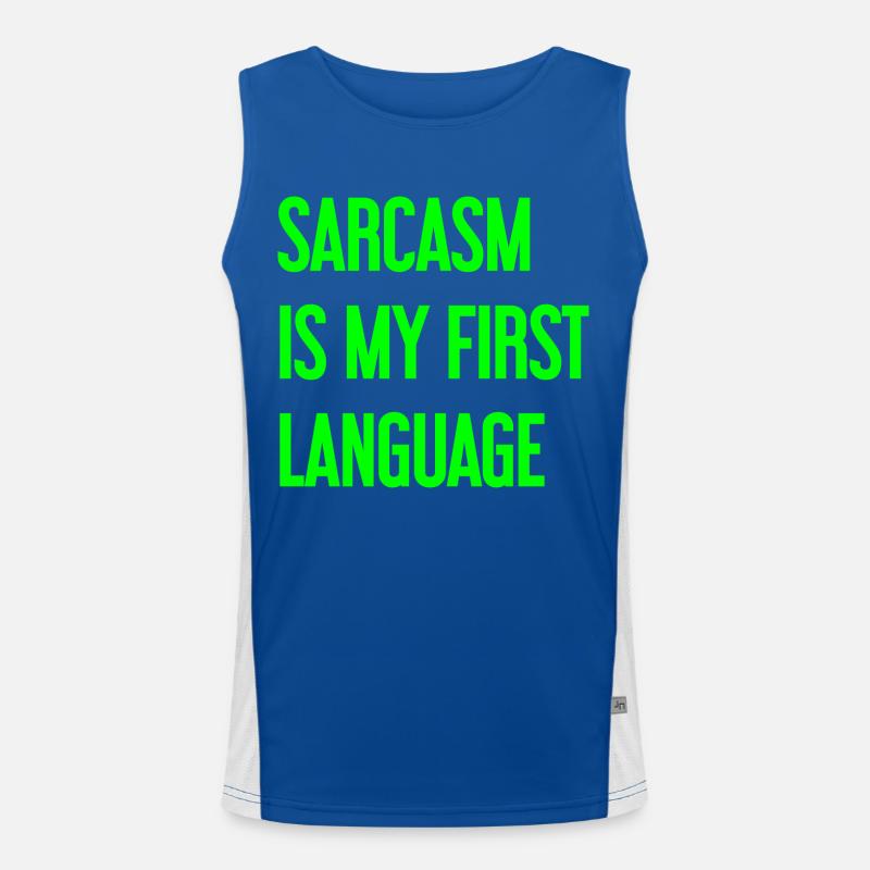 Sarcasm Pro - Men's Functional Contrast Tank Top  - royal/white