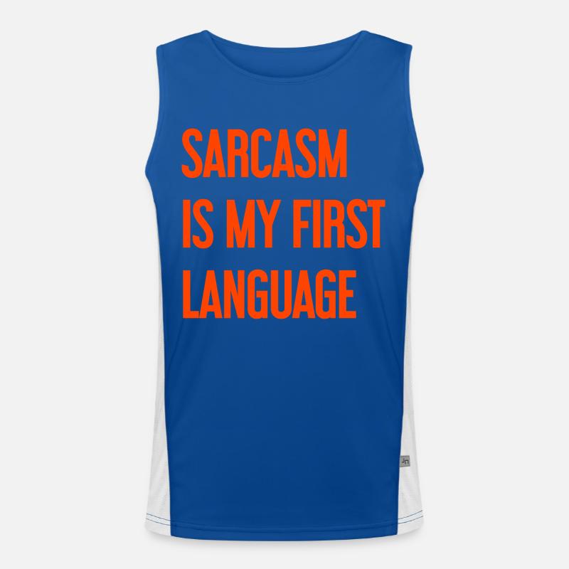 Sarcasm Pro - Men's Functional Contrast Tank Top  - royal/white