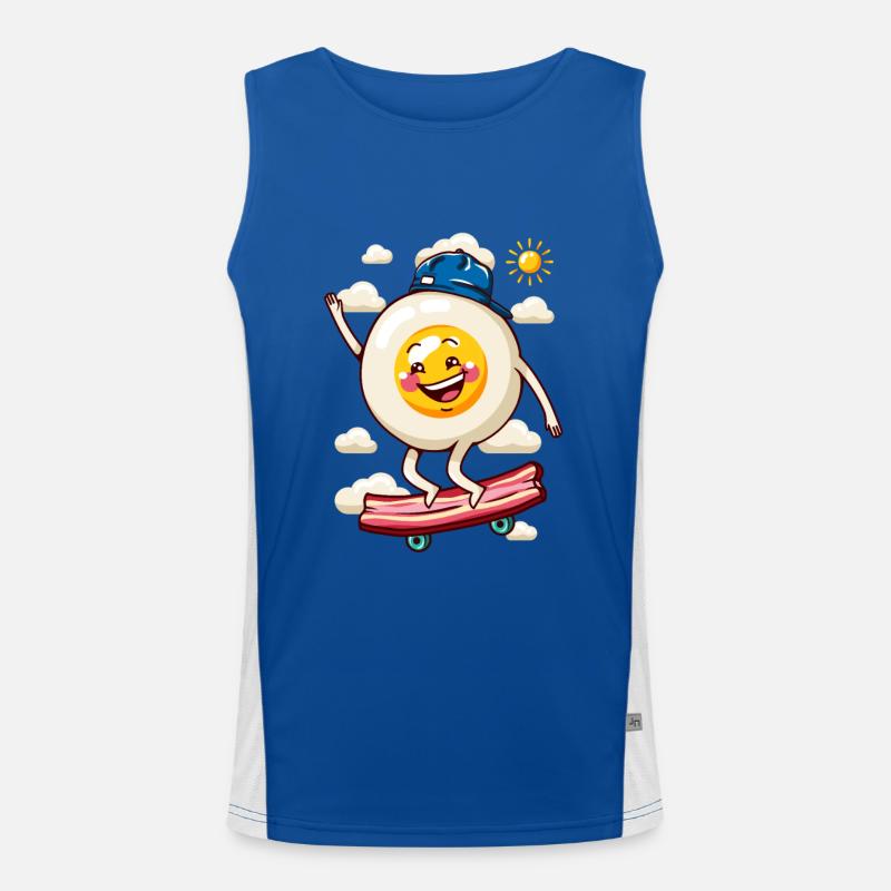 Flat Egg Skateboard - Men's Functional Contrast Tank Top  - royal/white