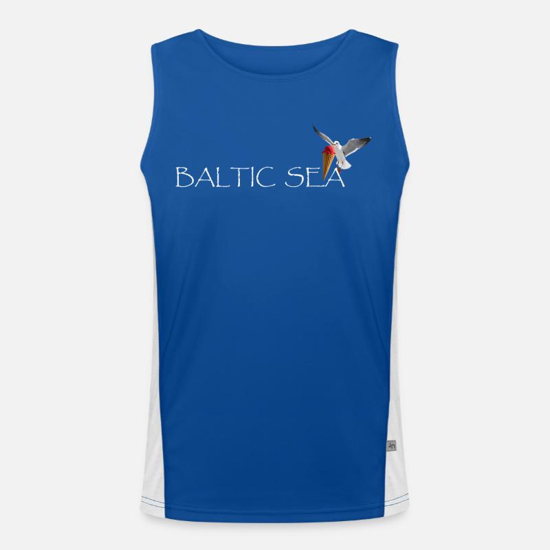 Ostsee Möwe die Eis klaut - Men's Functional Contrast Tank Top  - royal/white
