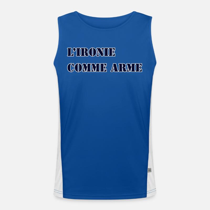 IRONIE ALS WAFFE Funktionelles Kontrast-Tank Top für Männer 