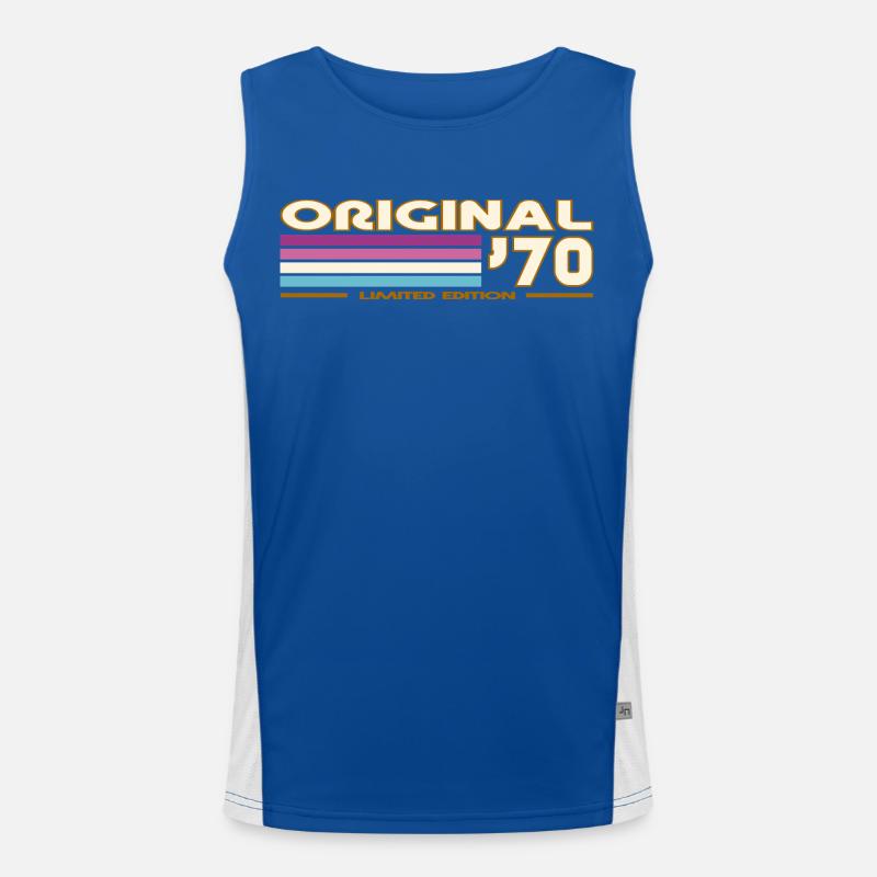 Original 70s Retro Stripes Men's Functional Contrast Tank Top 
