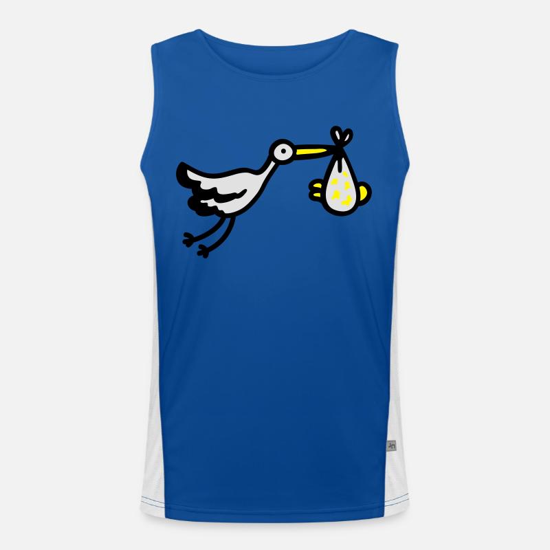 Storch + Baby 3 Funktionelles Kontrast-Tank Top für Männer 
