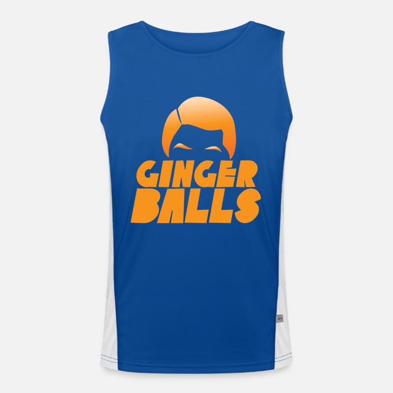 Ingwerkugeln mit dem lodernden roten Haar Funktionelles Kontrast-Tank Top für Männer 