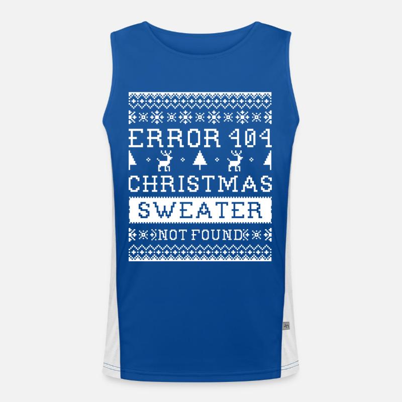 Error 404 Christmas sweater not found Ugly Sweater Débardeur respirant contrasté Homme 
