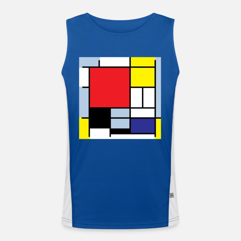 Symbole Piet Mondrian Art moderne Idée de cadeau Débardeur respirant contrasté Homme 