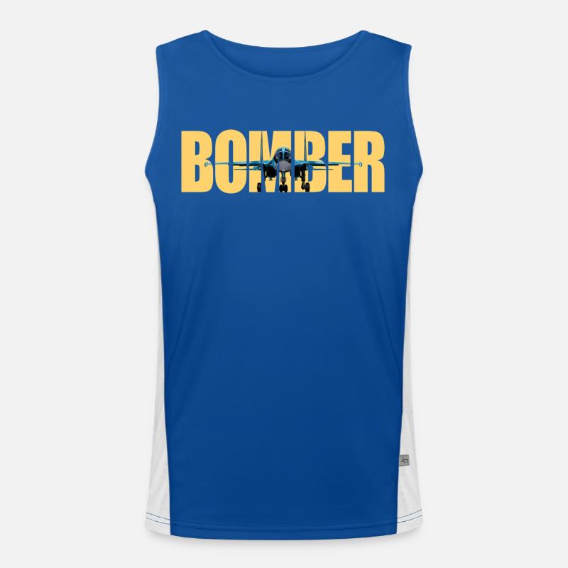 Bomber Su-34 - Men's Functional Contrast Tank Top  - royal/white