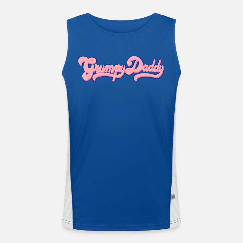 Grumpy Daddy Retro Script - Color "Bubble Gum" Men's Functional Contrast Tank Top 
