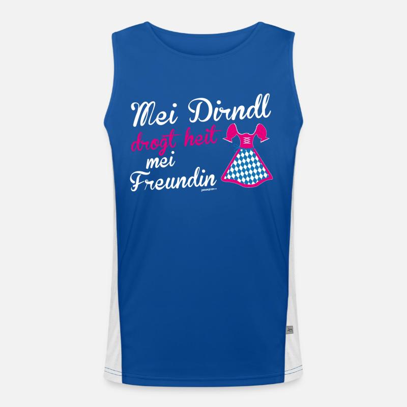 Dirndl drogt Freundin Funktionelles Kontrast-Tank Top für Männer 