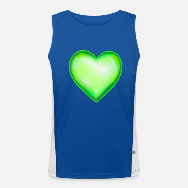 Idée cadeau vert vert feu coeur Débardeur respirant contrasté Homme 