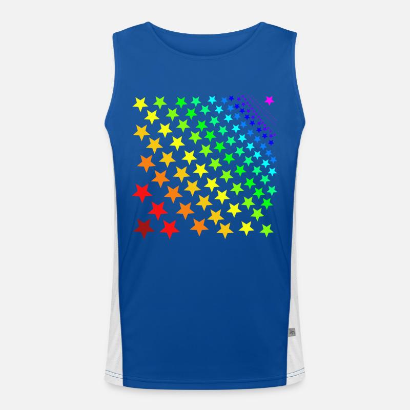 Stars Rainbow Gift Idea - Men's Functional Contrast Tank Top  - royal/white