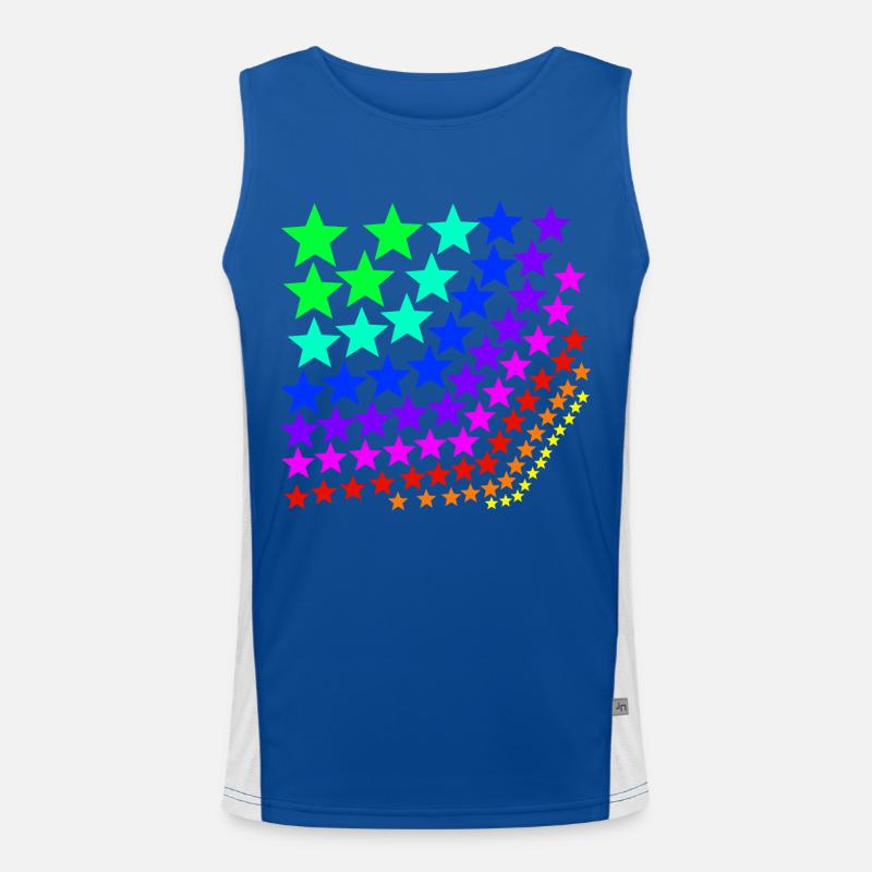 Bunte Sterne Regenbogen Funktionelles Kontrast-Tank Top für Männer 