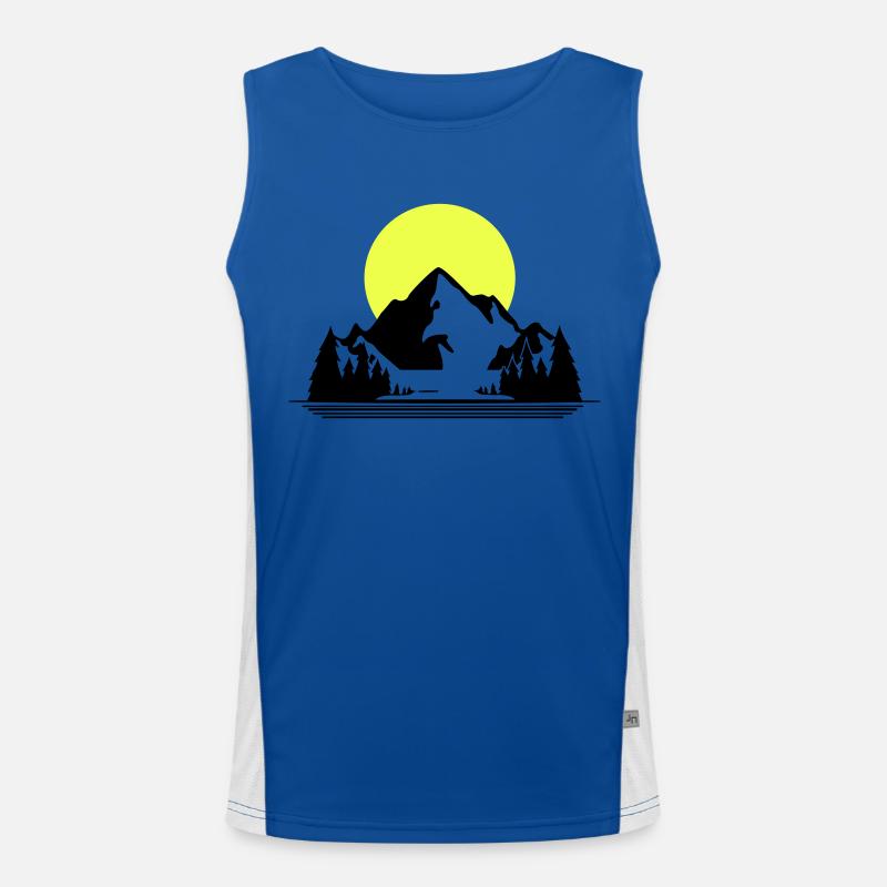 Mountains Funktionelles Kontrast-Tank Top für Männer 