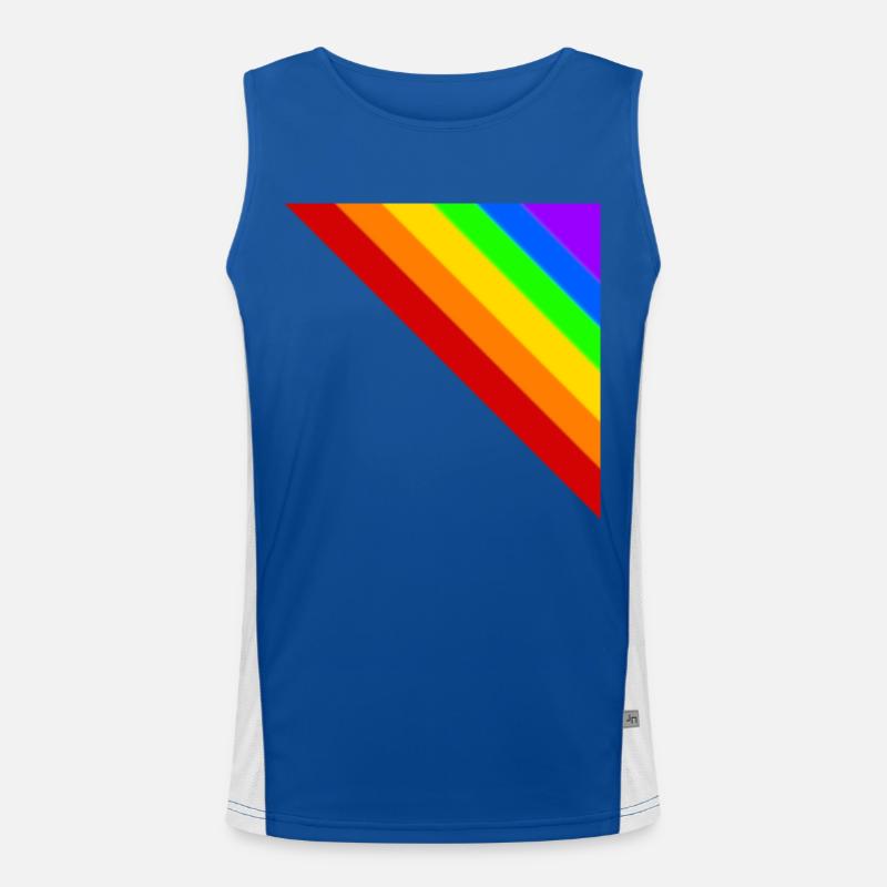Ecke bunt Regenbogen Geschenkidee Funktionelles Kontrast-Tank Top für Männer 