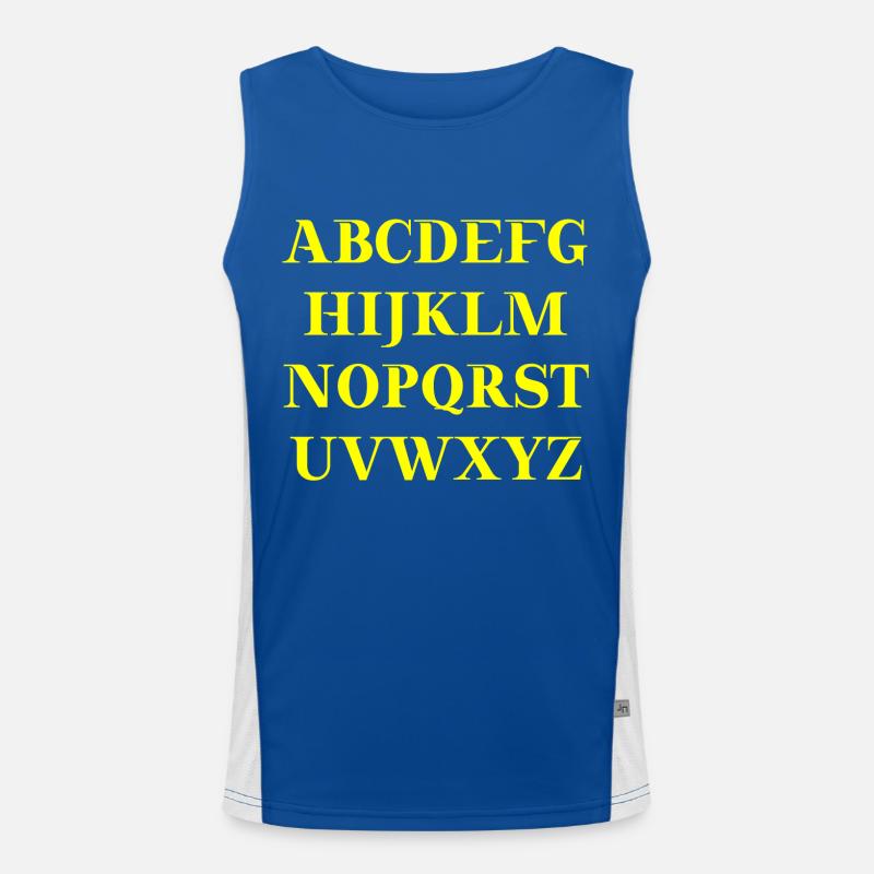 ABC Alphabet Gift Idea - Men's Functional Contrast Tank Top  - royal/white