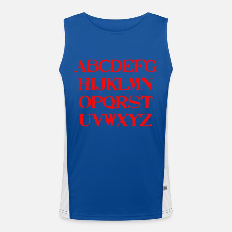 ABC Geschenkidee Alphabet Buchstaben Kindergarten Funktionelles Kontrast-Tank Top für Männer 