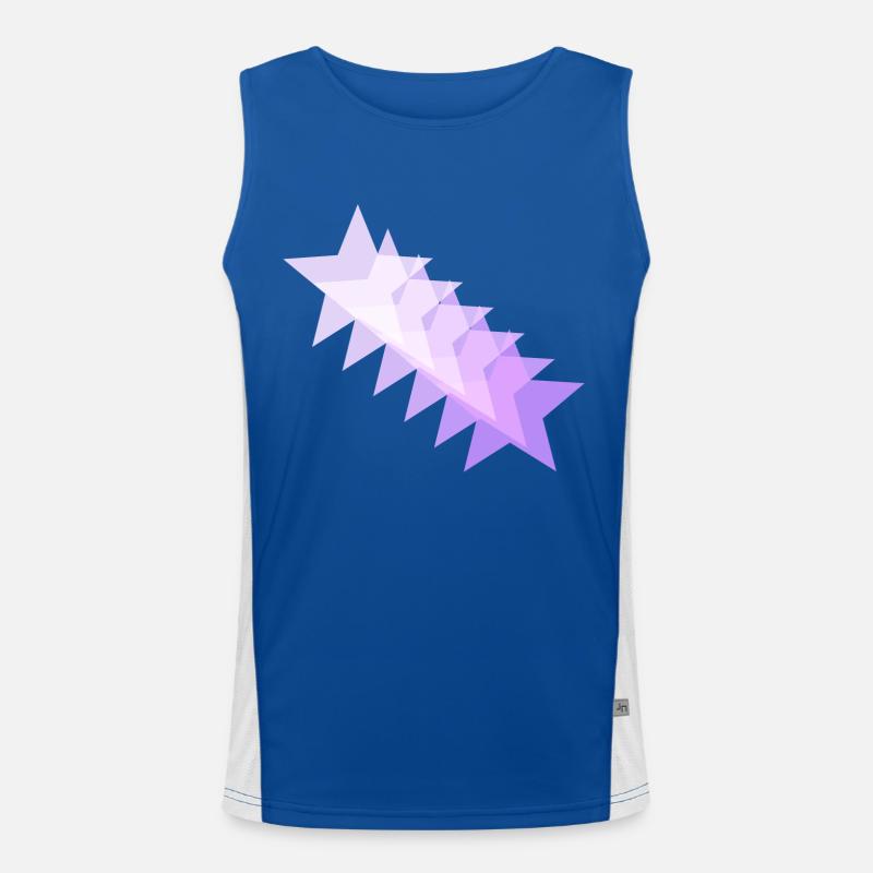 Stars pink purple pink gift idea pattern Men's Functional Contrast Tank Top 