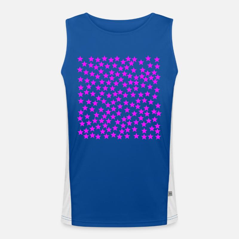 Rosa Sterne Geschenkidee pink Funktionelles Kontrast-Tank Top für Männer 