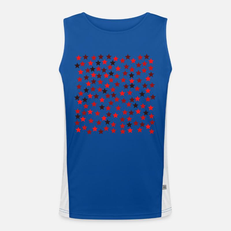 Sterne schwarz rot orange Geschenkidee Funktionelles Kontrast-Tank Top für Männer 