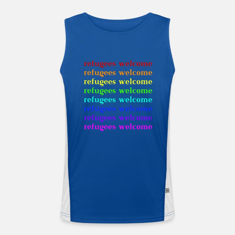 Refugees Welcome Geschenkidee Funktionelles Kontrast-Tank Top für Männer 