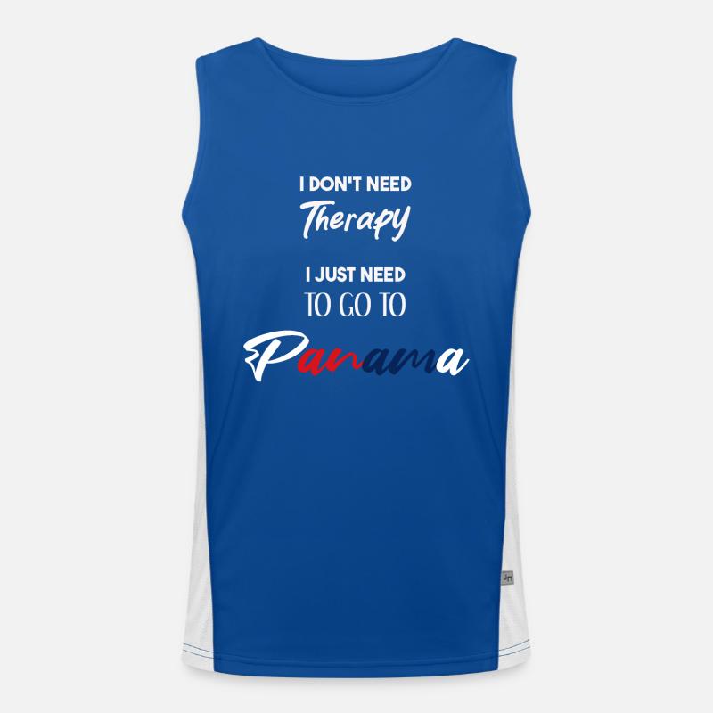 Panama Geschenkidee lustiger Spruch Therapie Humor Funktionelles Kontrast-Tank Top für Männer 