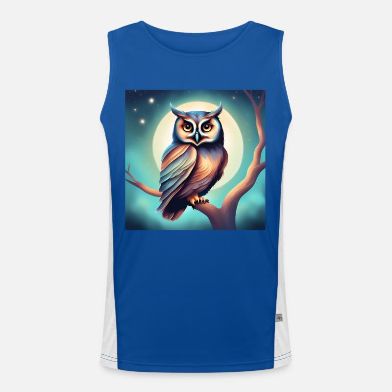 Eule träumerisch Gothic Geschenkidee Nacht Funktionelles Kontrast-Tank Top für Männer 