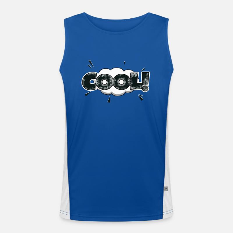 cool Comic Style Bubble Graffiti Lettering Men's Functional Contrast Tank Top 