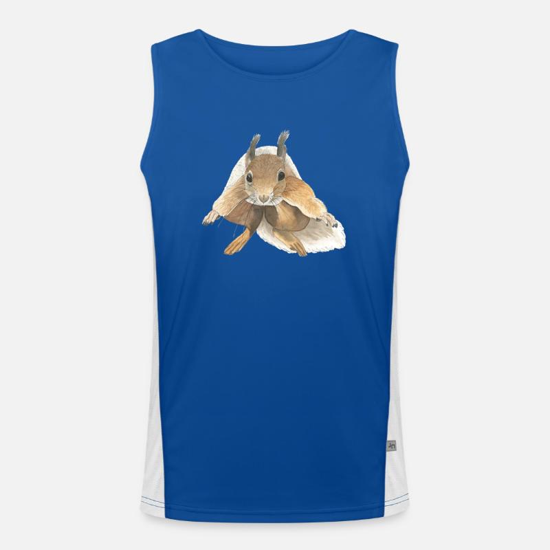 squirrel jumping squirrel Men's Functional Contrast Tank Top 