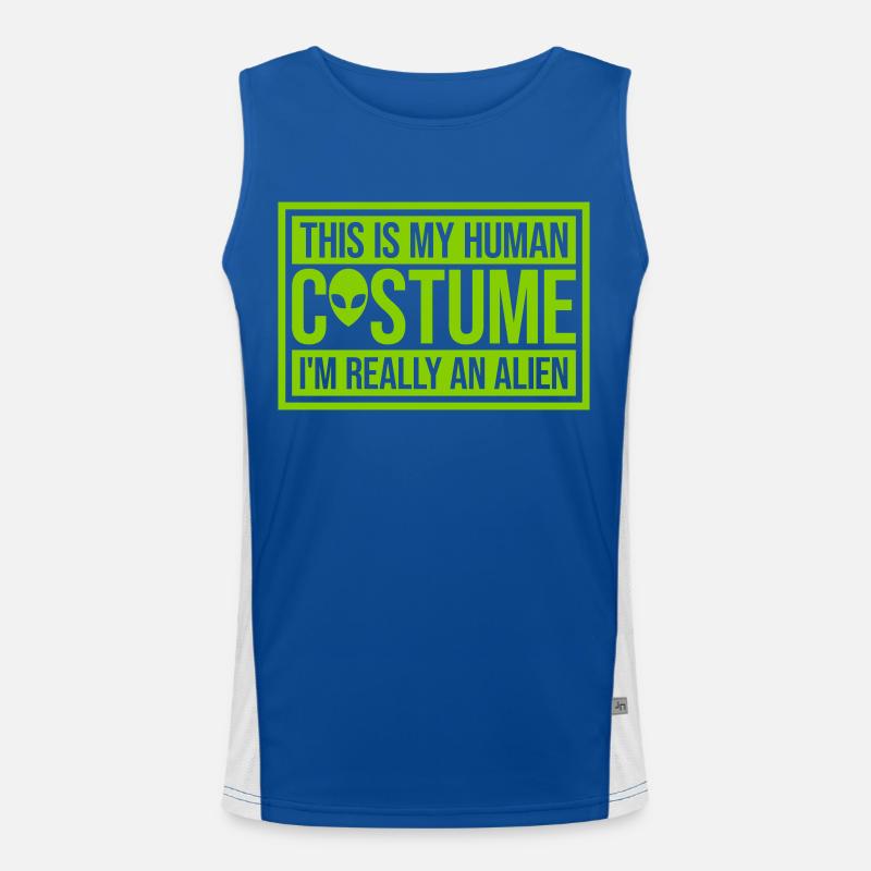 human costume alien quote Men's Functional Contrast Tank Top 