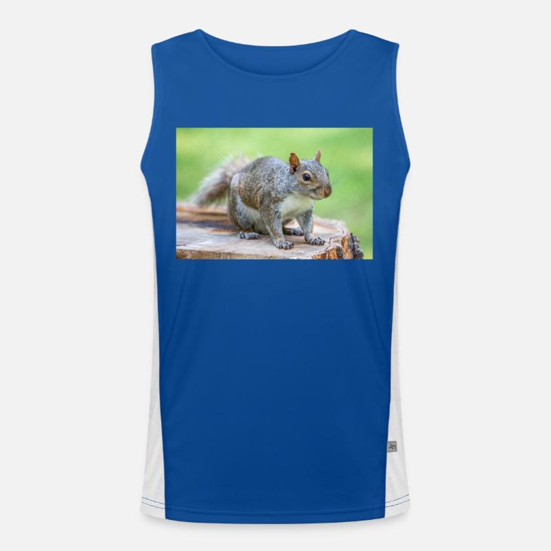Grey squirrel Grauhörnchen Sciurus carolinensis Men's Functional Contrast Tank Top 