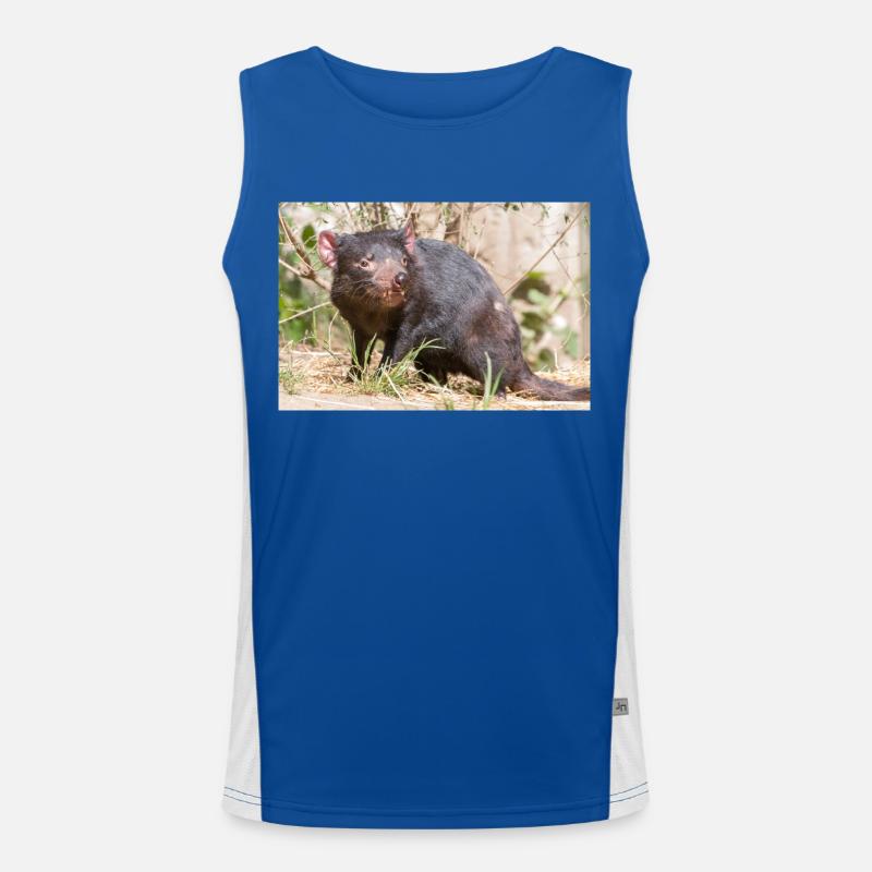 Tasmanian Devil (in german Beutelteufel) - Men's Functional Contrast Tank Top  - royal/white
